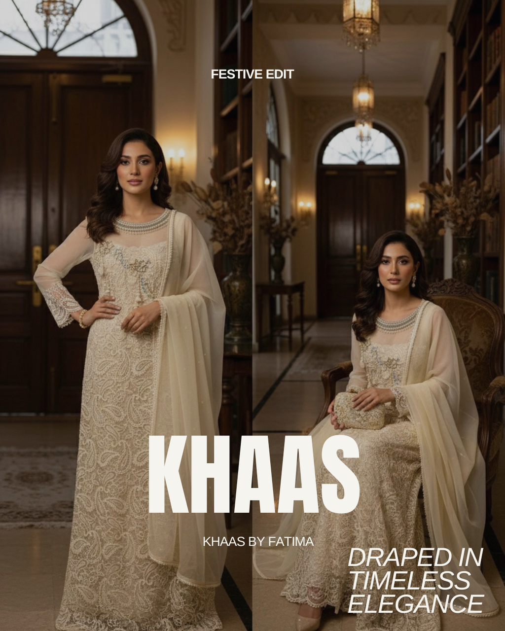 Elegant Ivory Embellished Sharara Ensemble