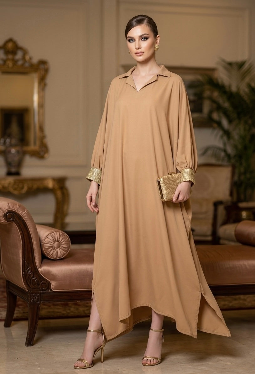 The Sahara Gold Kaftan Dress