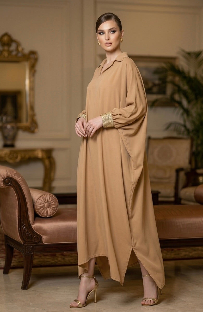 The Sahara Gold Kaftan Dress