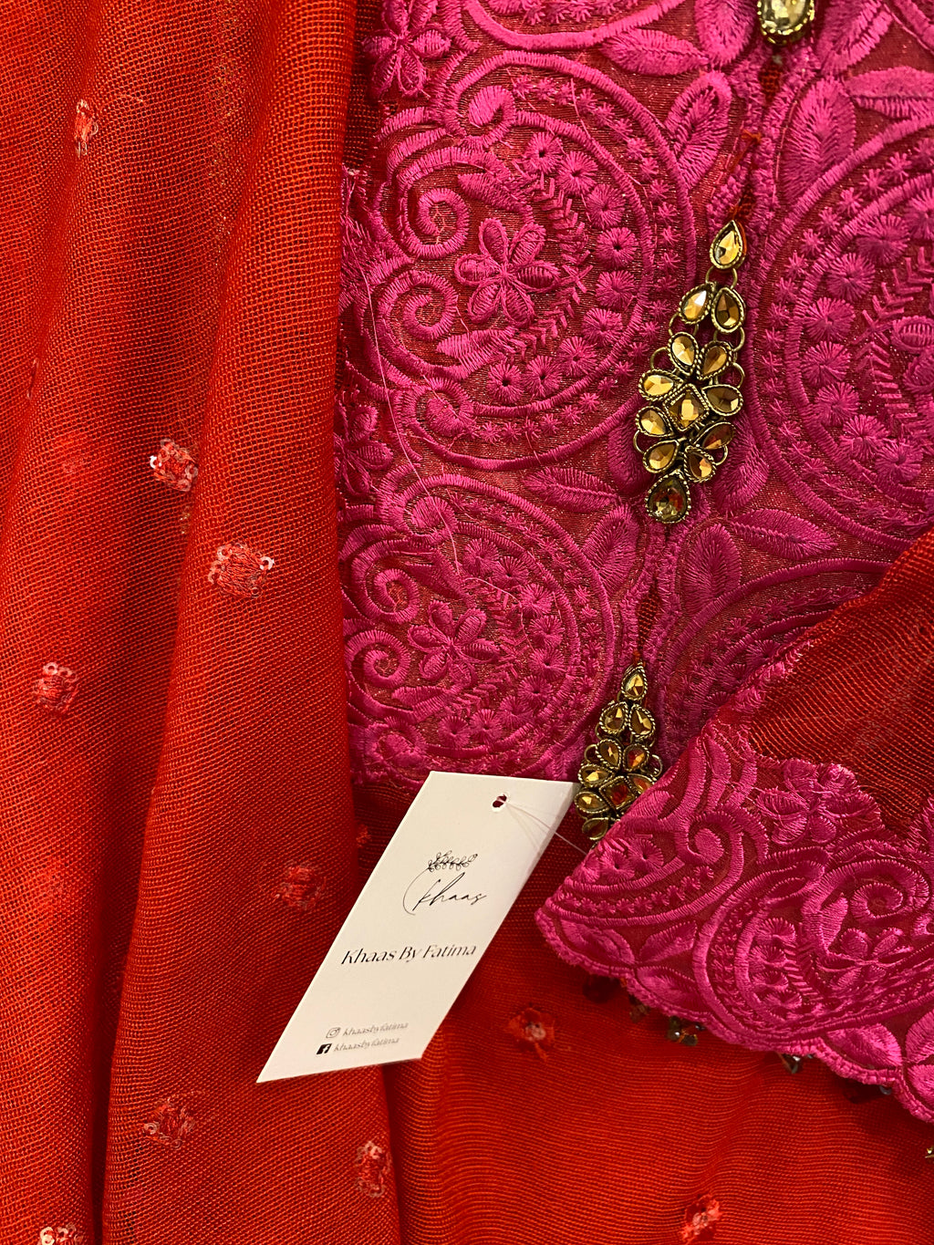 Crimson Elegance- Pure Cotton Net Ensemble
